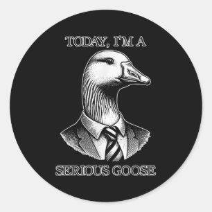 Vandaag ben ik een serieuze Goose Suit Stropdas Fu Ronde Sticker