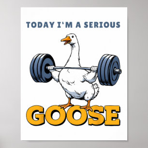 Vandaag ben ik een serieuze Goose T-shirt Funny Bo Poster