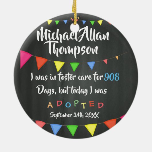 Vandaag ben ik geadopteerd door Foster Care - Aang Keramisch Ornament (Achterkant)