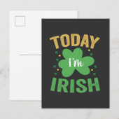 Vandaag ben ik Iers Grappige St. Patrick's Dag Ier Uitnodiging Briefkaart (Voorkant / Achterkant)