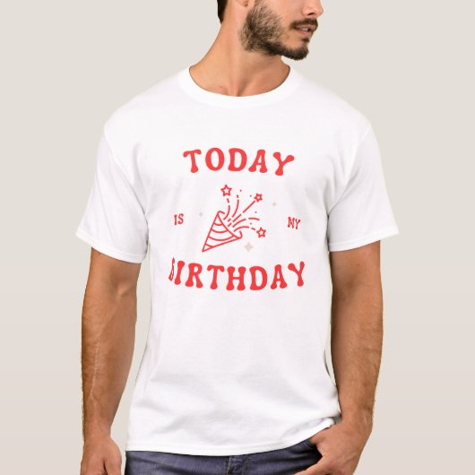 Vandaag ben ik jarig t-shirt (Voorkant)