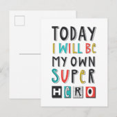 Vandaag ben ik mijn eigen super Hero Briefkaart (Voorkant / Achterkant)