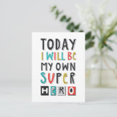 Vandaag ben ik mijn eigen super Hero Briefkaart (Staand voorkant)