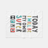 Vandaag ben ik mijn eigen super Hero Fleece Deken (Voorkant (Horizontaal))