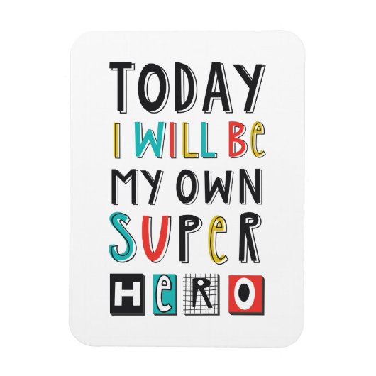 Vandaag ben ik mijn eigen super Hero Magneet (Verticaal)
