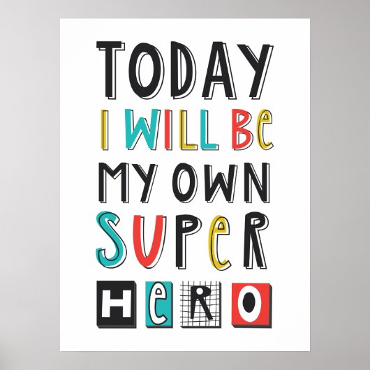Vandaag ben ik mijn eigen super Hero Poster (Voorkant)