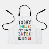 Vandaag ben ik mijn eigen super Hero Schort (Voorkant)