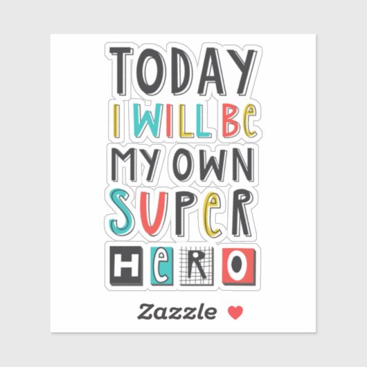 Vandaag ben ik mijn eigen super Hero Sticker (Vel)