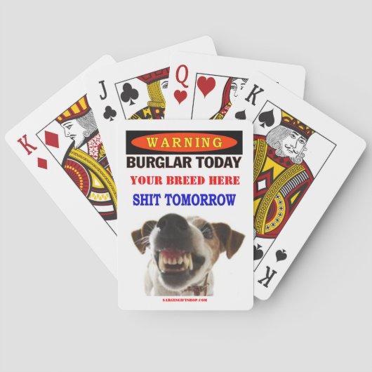 VANDAAG BURGLAR POKERKAARTEN (Achterkant)