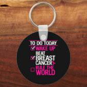 Vandaag doen Beat borstkanker heersen over de were Sleutelhanger (Voorkant)