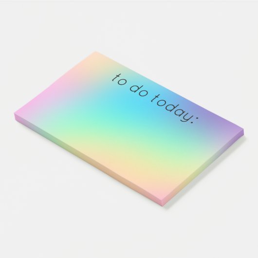 "Vandaag doen" Zachte cursieve regenbooggradiënt Post-it® Notes (Schuin)