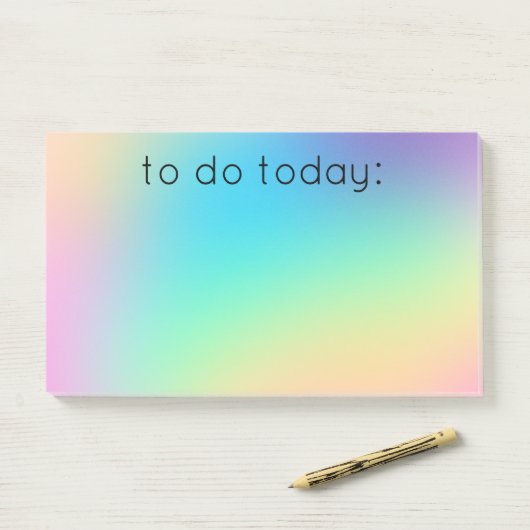"Vandaag doen" Zachte cursieve regenbooggradiënt Post-it® Notes (Op bureau)