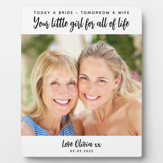 Vandaag een Bride-moeder van de bruidbruidsgift Fotoplaat (Voorkant)