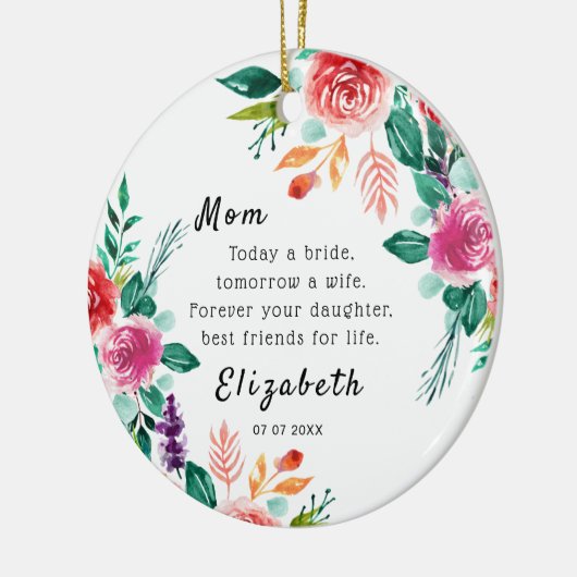 Vandaag een bruidmoeder van de Bride Keepomwille Keramisch Ornament (Links)