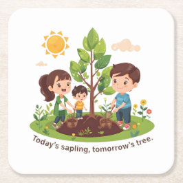 Vandaag een kiemplant Morgen een boom Familie Aard Kartonnen Onderzetters