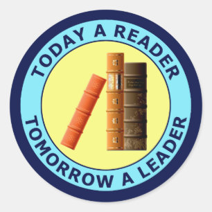 VANDAAG EEN LEZER MORGEN EEN LEDER RONDE STICKER