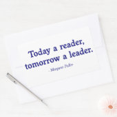 Vandaag een lezer, morgen een leider rechthoekige sticker (Envelop)