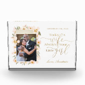 Vandaag een vrouw, altijd je kleine meisje bloemen fotoblokken (Voorkant)