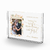 Vandaag een vrouw, altijd je kleine meisje bloemen fotoblokken (Rechts)