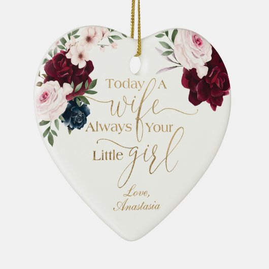 Vandaag een vrouw, altijd je kleine meisje Rozen F Keramisch Ornament (Rechts)