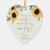 Vandaag een vrouw, altijd je kleine meisje zonnebl keramisch ornament (Rechts)