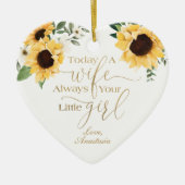 Vandaag een vrouw, altijd je kleine meisje zonnebl keramisch ornament (Voorkant)