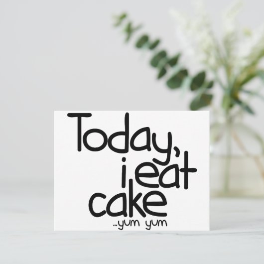Vandaag eet ik cake (Birthday) Kaart (Staand voorkant)