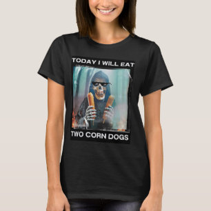 Vandaag eet ik twee maïshonden die zich als een sk t-shirt