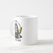 Vandaag eet ik twee maishonden skelet Gekke meme Koffiemok (Voorkant links)