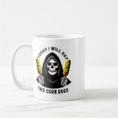 Vandaag eet ik twee maishonden skelet Gekke meme Koffiemok (Links)