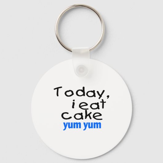 Vandaag eet ik Yum Yum (blauw) Sleutelhanger (Voorkant)