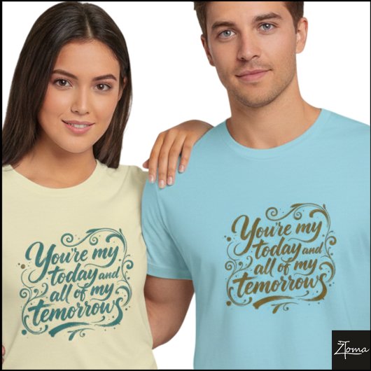 Vandaag En Morgen Brush Script Citaat T-shirt