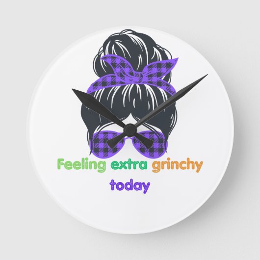 Vandaag extra grijs ronde klok (Voorkant)