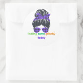 Vandaag extra grijs ronde sticker (Tas)