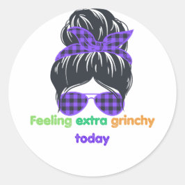 Vandaag extra grijs ronde sticker