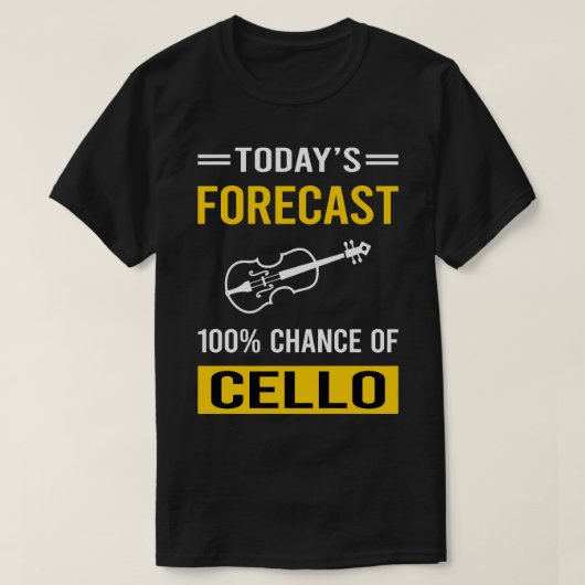 Vandaag Forecast Cello Cellist T-shirt (Design voorkant)