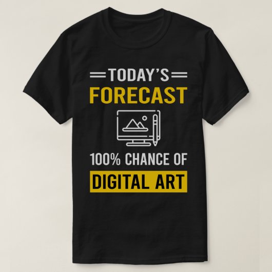 Vandaag Forecast Digital Art Arts T-shirt (Design voorkant)