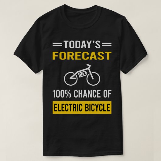 Vandaag Forecast elektrische fiets E fiets Ebike T-shirt (Design voorkant)