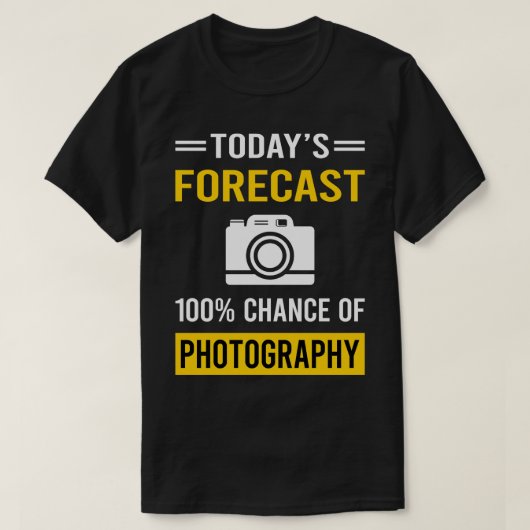 Vandaag Forecast Fotografie Fotograaf Camera T-shirt (Design voorkant)