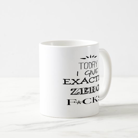 Vandaag geef ik precies nul F*cks Mok (Voorkant rechts)