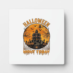 Vandaag Halloween Nacht Spokenhuis Pompoenen Uil Fotoplaat