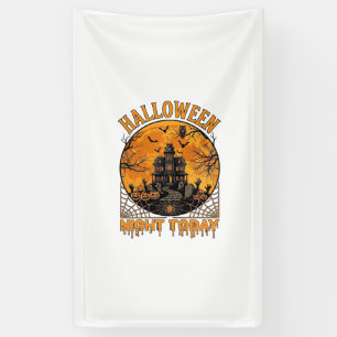 Vandaag Halloween Nacht Spokenhuis Pompoenen Uil Spandoek