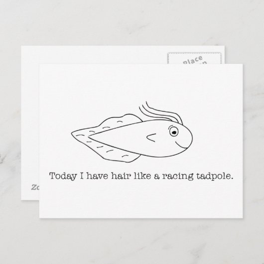 Vandaag heb ik haar als een racende kikkervisje briefkaart (Voorkant / Achterkant)