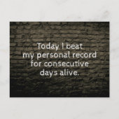 Vandaag heb ik mijn persoonlijk record verbroken briefkaart (Voorkant)