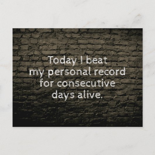 Vandaag heb ik mijn persoonlijk record verbroken briefkaart (Voorkant)