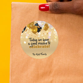 Vandaag hebben we een goede reden om moderne ronde sticker