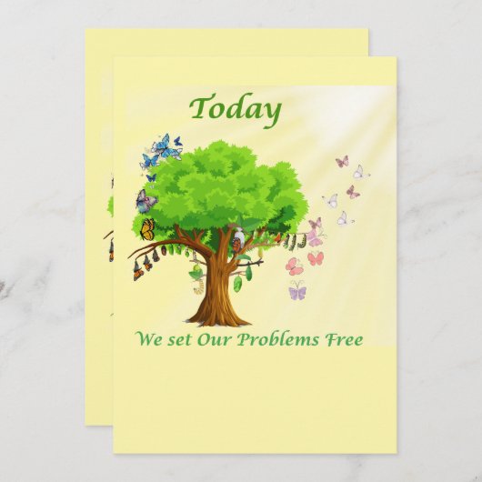 Vandaag hebben we onze problemen opgelost kaart (Voorkant / Achterkant)