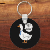 Vandaag in Serious Goose Necktie Funny Work Meme M Sleutelhanger (Voorkant)