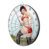 Vandaag is Catch Pin Up Gevist meisje Dartbord (Voorkant Rechts)