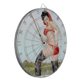 Vandaag is Catch Pin Up Gevist meisje Dartbord (Voorkant Links)